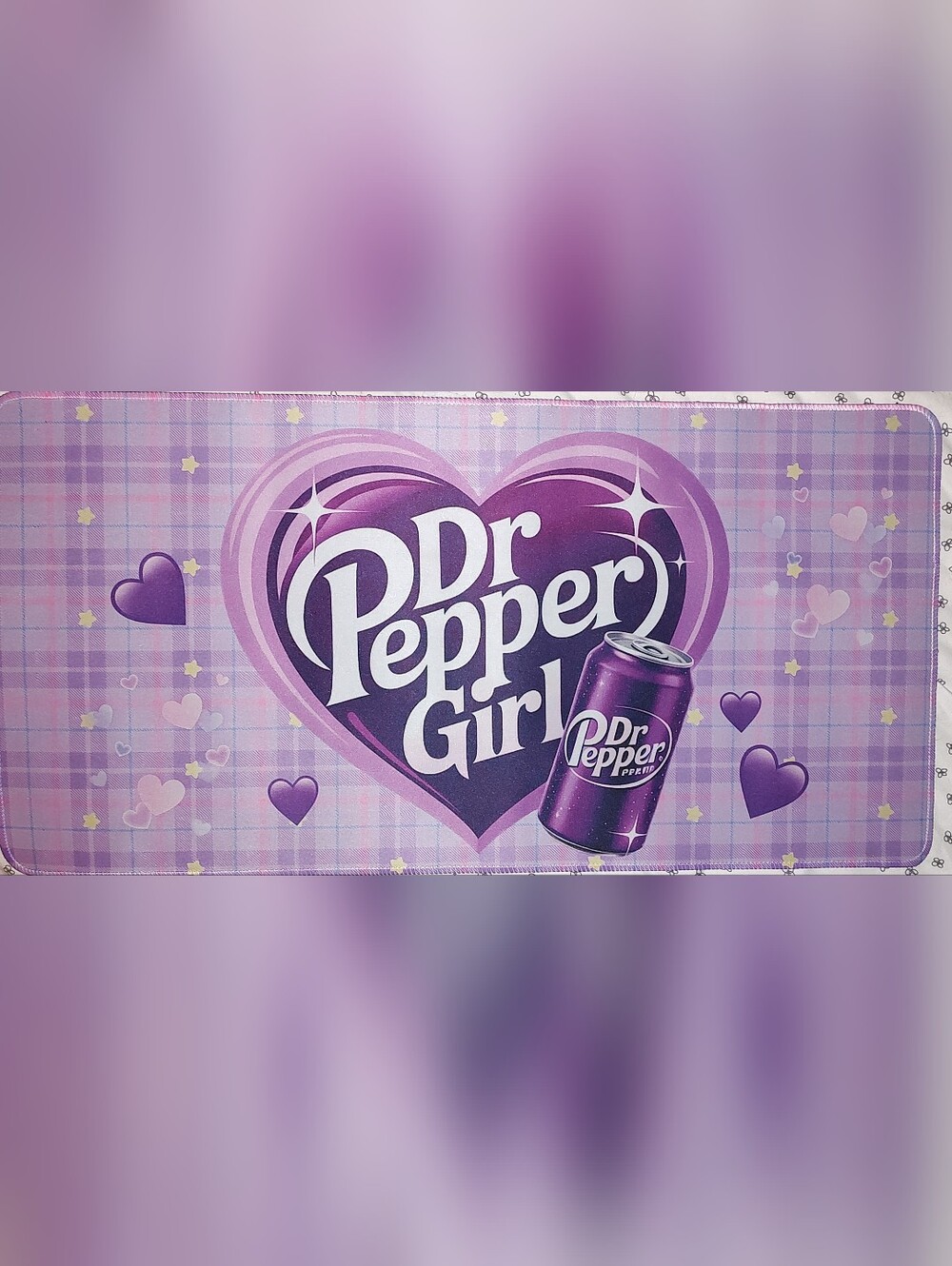 New! Dr Pepper Girl Desk Gaming Mat. 12"X24"